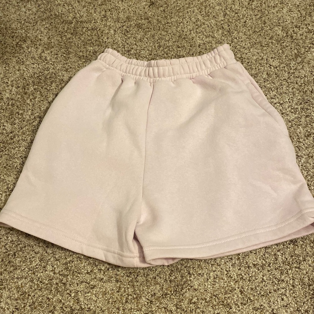 light pink sweatshorts